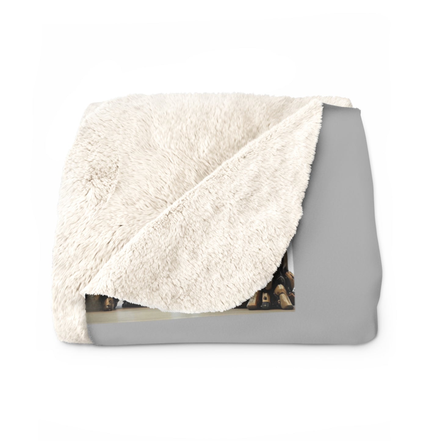 Matiby MEK Grey Sherpa Fleece Blanket