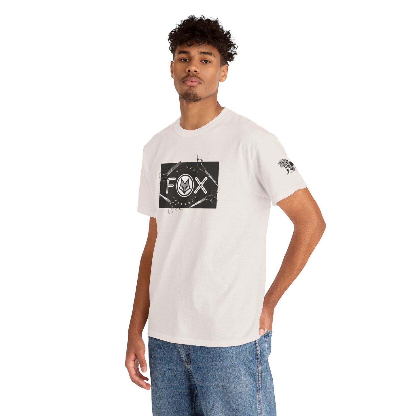 Silver Fox Scissors Unisex Heavy Cotton Tee