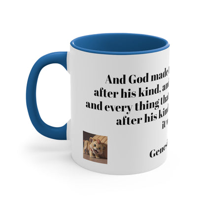 Bible Speaks Gen 1:25 Accent Mug, 11oz