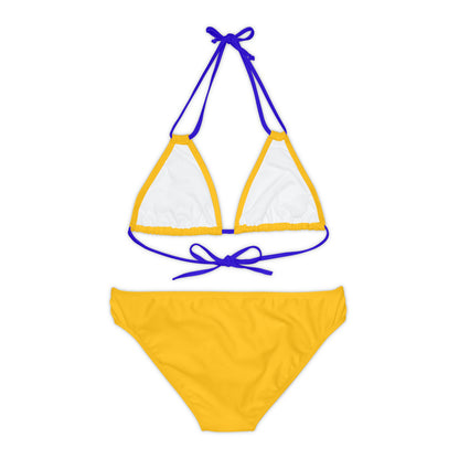 Yellow Strappy Bikini Set (AOP)