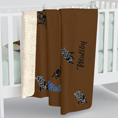 Matiby Lion Brown Sherpa Fleece Blanket