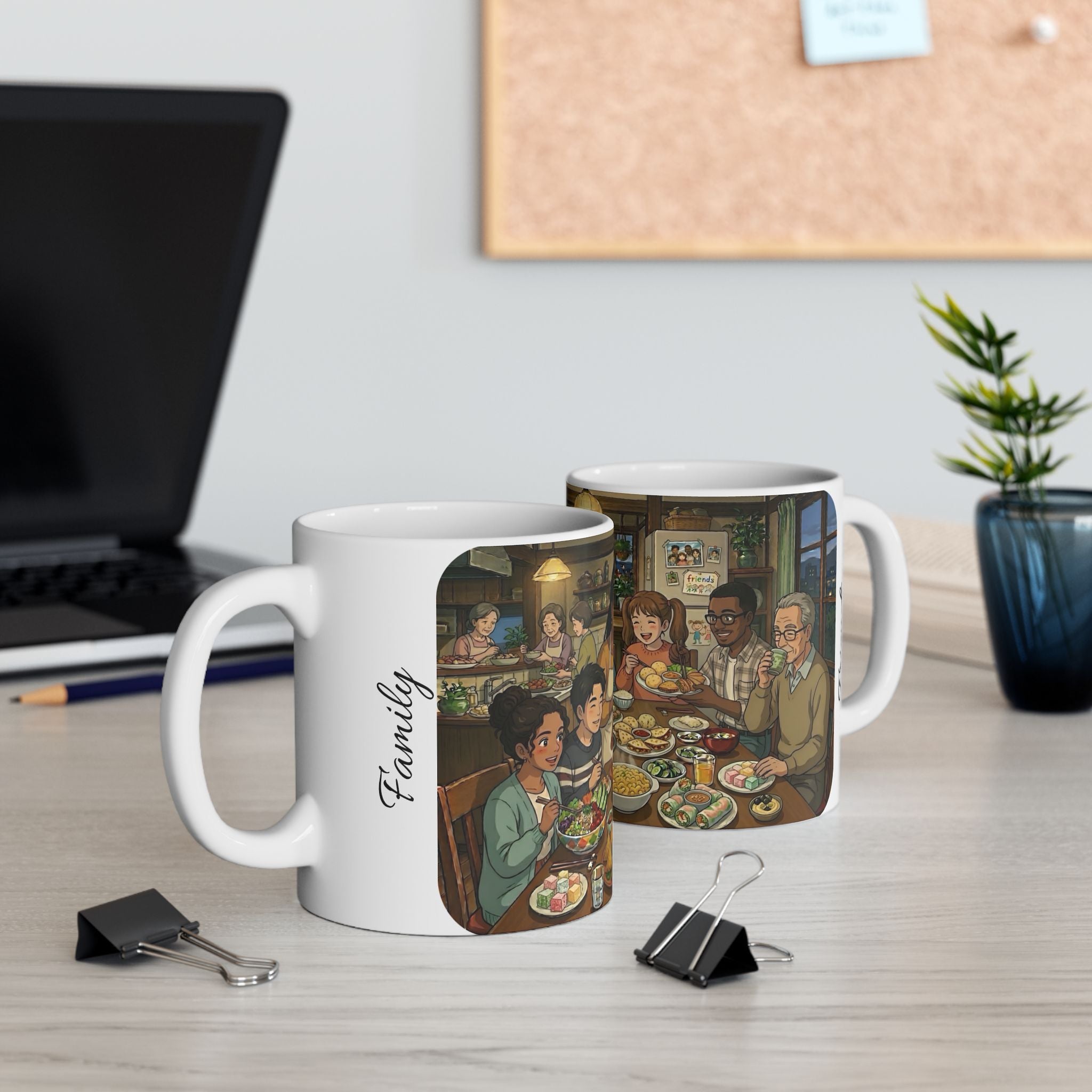 Family & Friends #1 Forever White Ceramic Mug — Cozy Feast Cup (11oz/15oz)