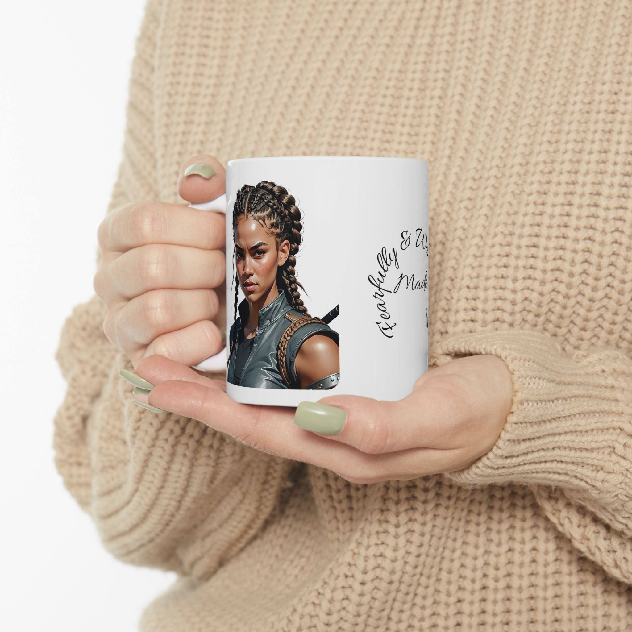 Gentle Woman of Valor #10 White Ceramic Mug - Fearfully & Wonderfully Made Tribute Cup (11oz/15oz)