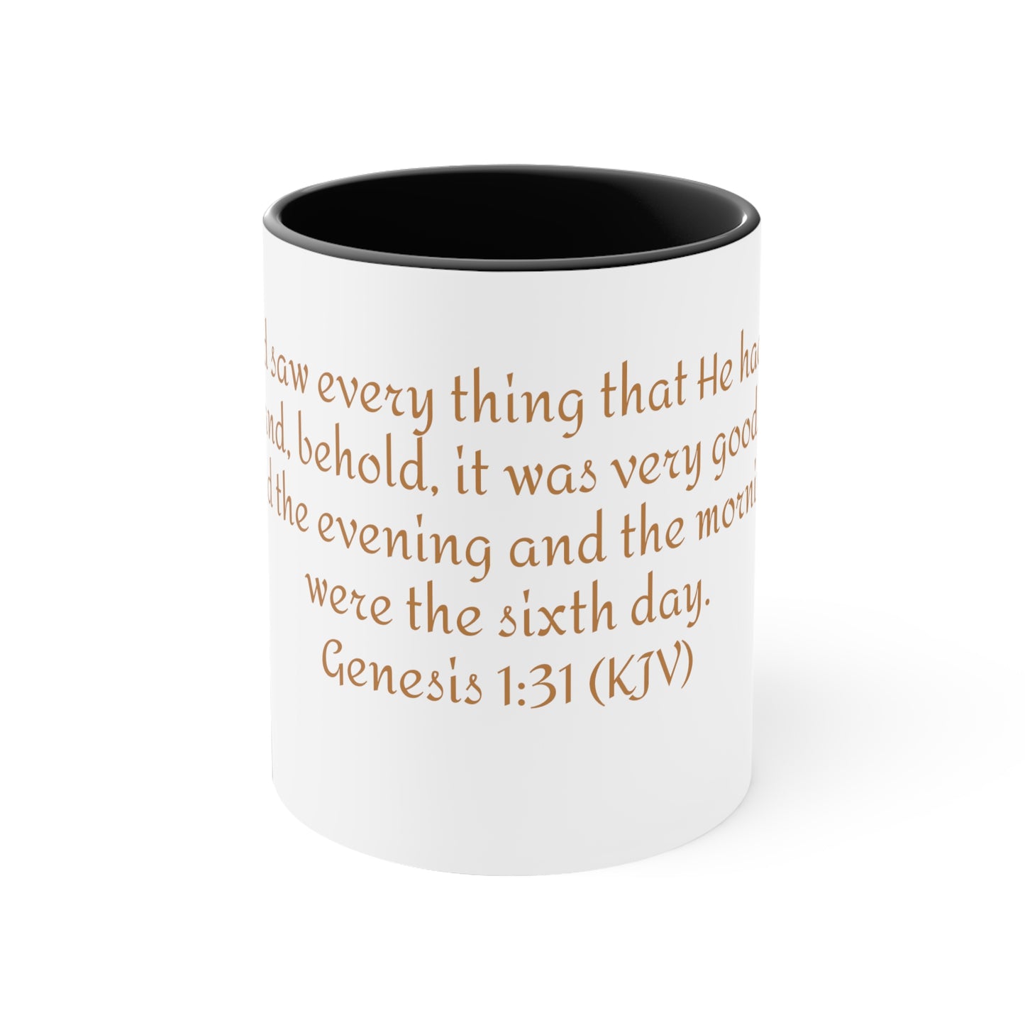 Bible Speaks Gen 1:31 Accent Mug, 11oz