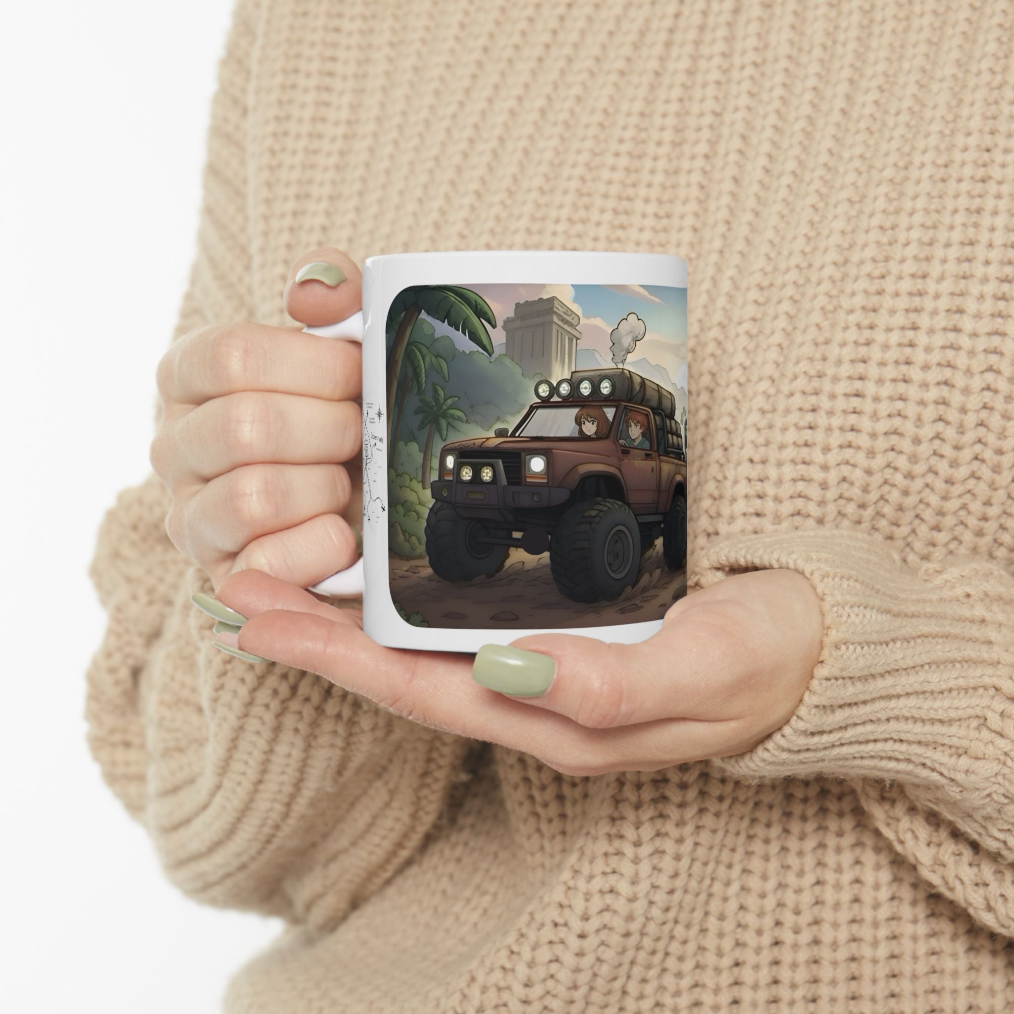Adventure 4x4 Trucks #56, Off-Road Cross Country Haulers White Ceramic Mug — Find Your Path To The Essentials Cup (11oz & 15oz)