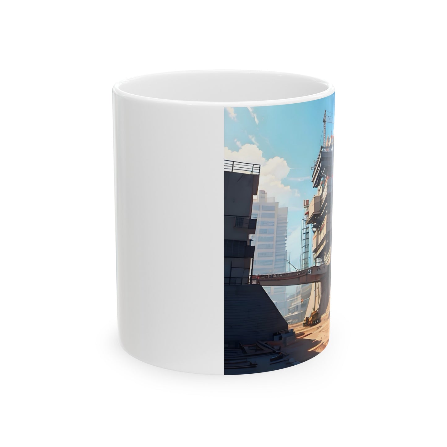 Artzy Construction Ceramic Mug, 11oz