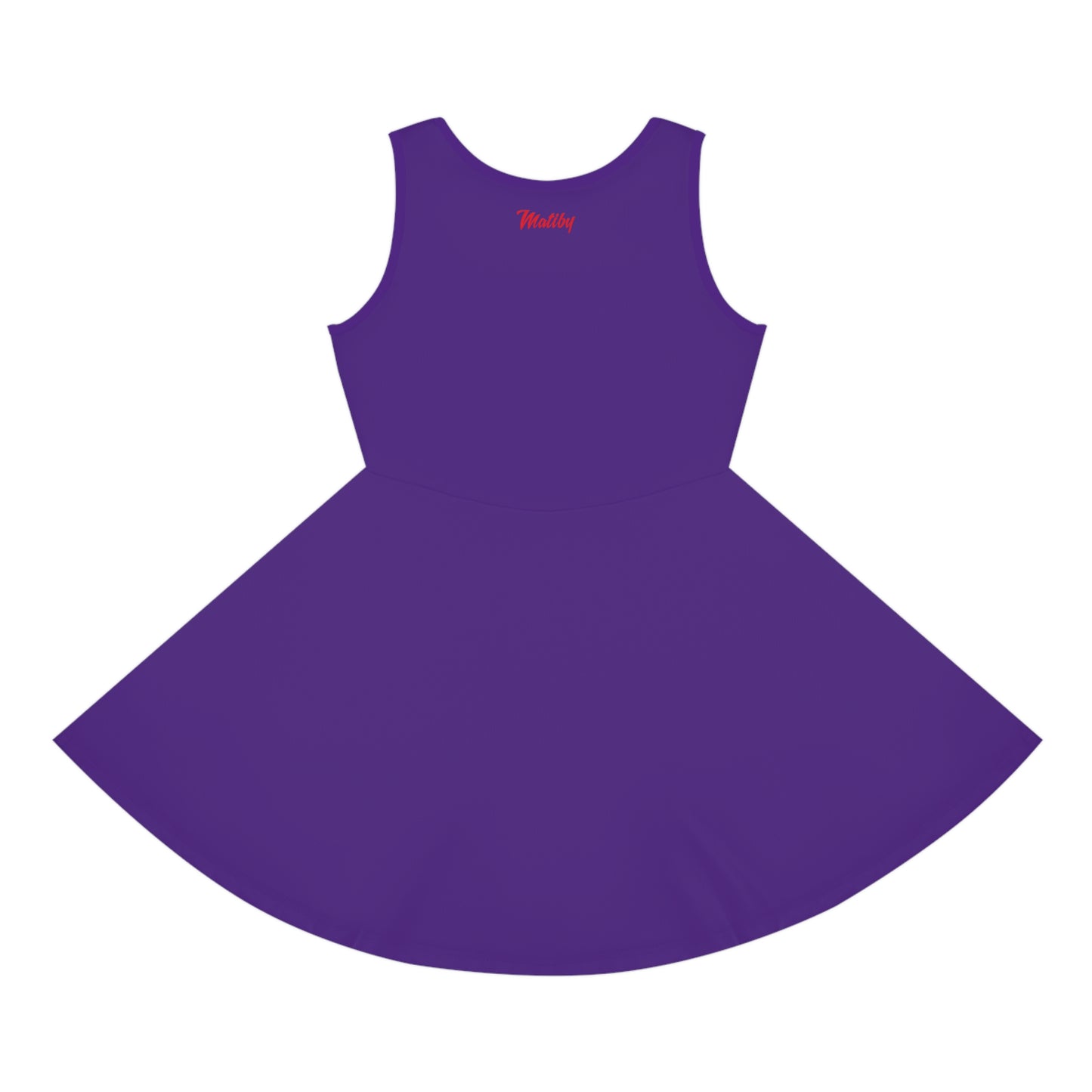 Girls' Purple Sleeveless Sundress (AOP)