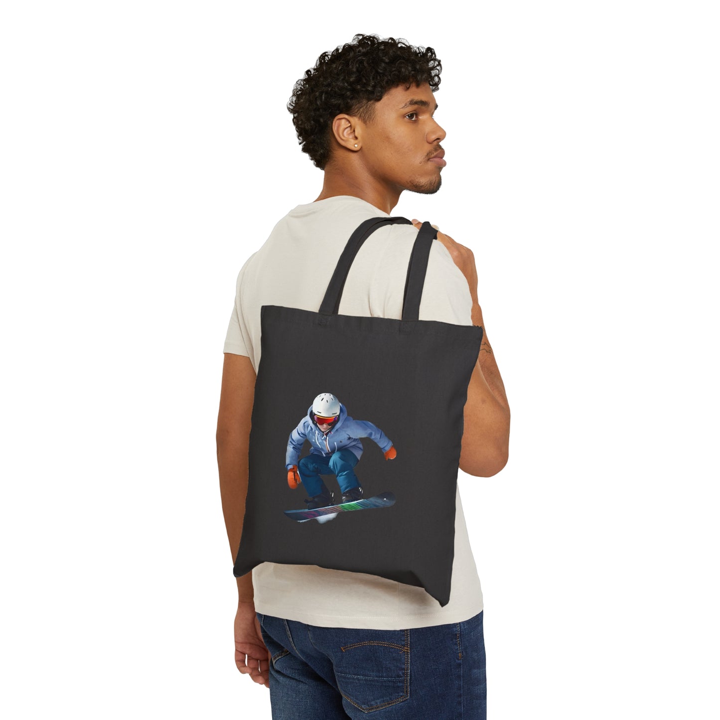 Snowboarding Cotton Canvas Tote Bag