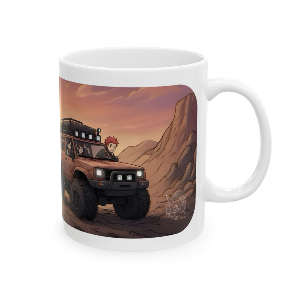 Adventure 4x4 Trucks #26, Classmates & Nature Enthusiasts White Ceramic Mug — Find Your Path To The Essentials Cup (11oz & 15oz)