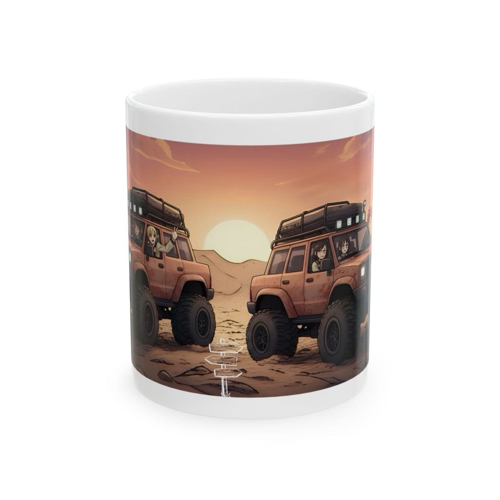 Adventure 4x4 Trucks #26, Classmates & Nature Enthusiasts White Ceramic Mug — Find Your Path To The Essentials Cup (11oz & 15oz)