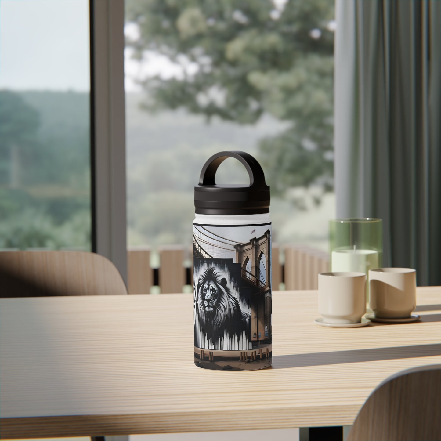 Matiby Matiffi Stainless Steel Water Bottle, Handle Lid