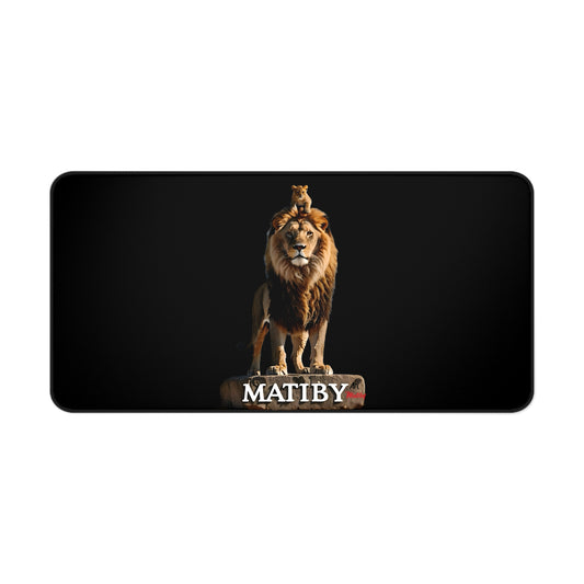 Matiby Lion Desk Mat, Black