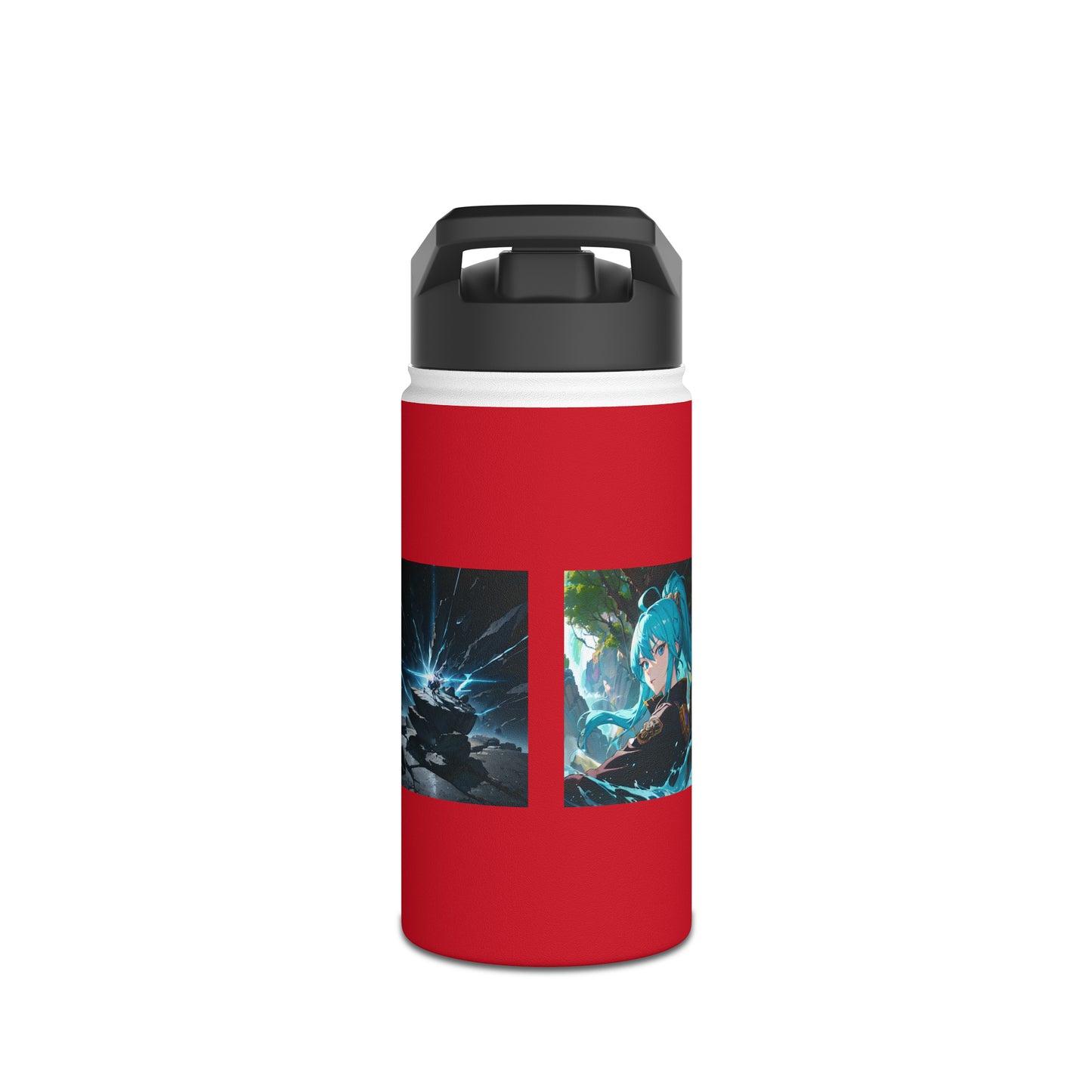 The Rising Stainless Steel Water Bottle, Standard Lid, Dark Red