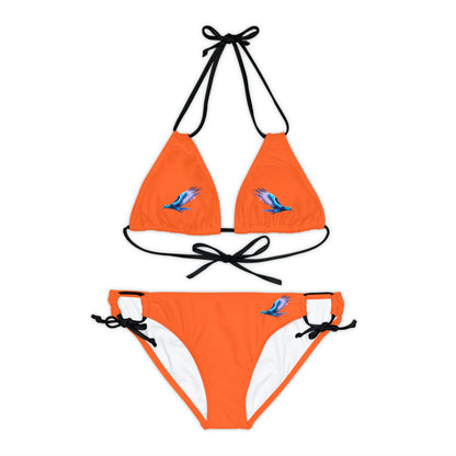 Orange Strappy Bikini Set (AOP)