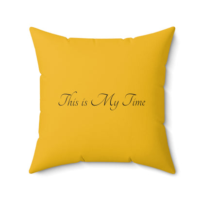 Yellow Matiby Flower Spun Polyester Square Pillow