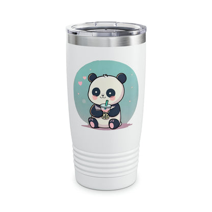 Artzy Panda With Boba Ringneck Tumbler, 20oz