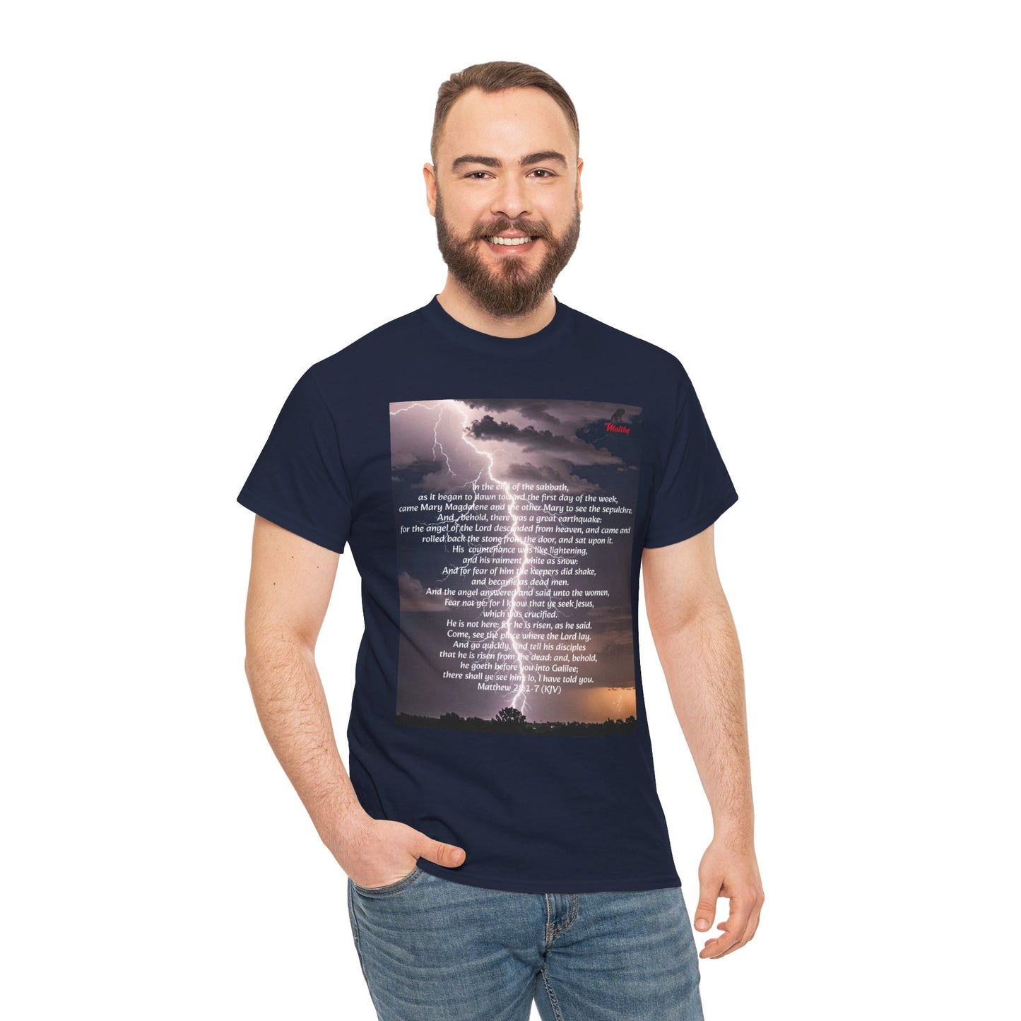 Lightning Style He is Risen Unisex Heavy Cotton Tee