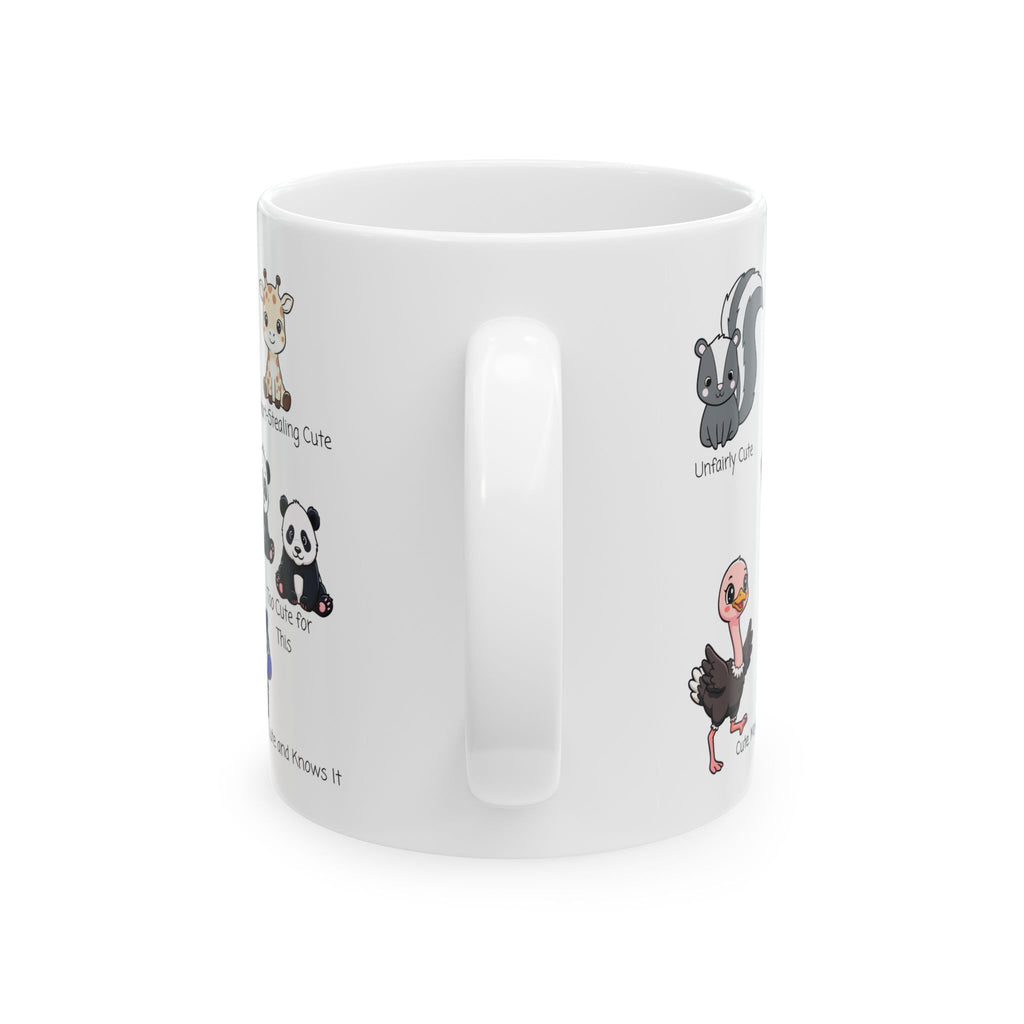 The Boutique Boss White Ceramic Mug — Adorable Cute Overload Cup (11oz/15oz)