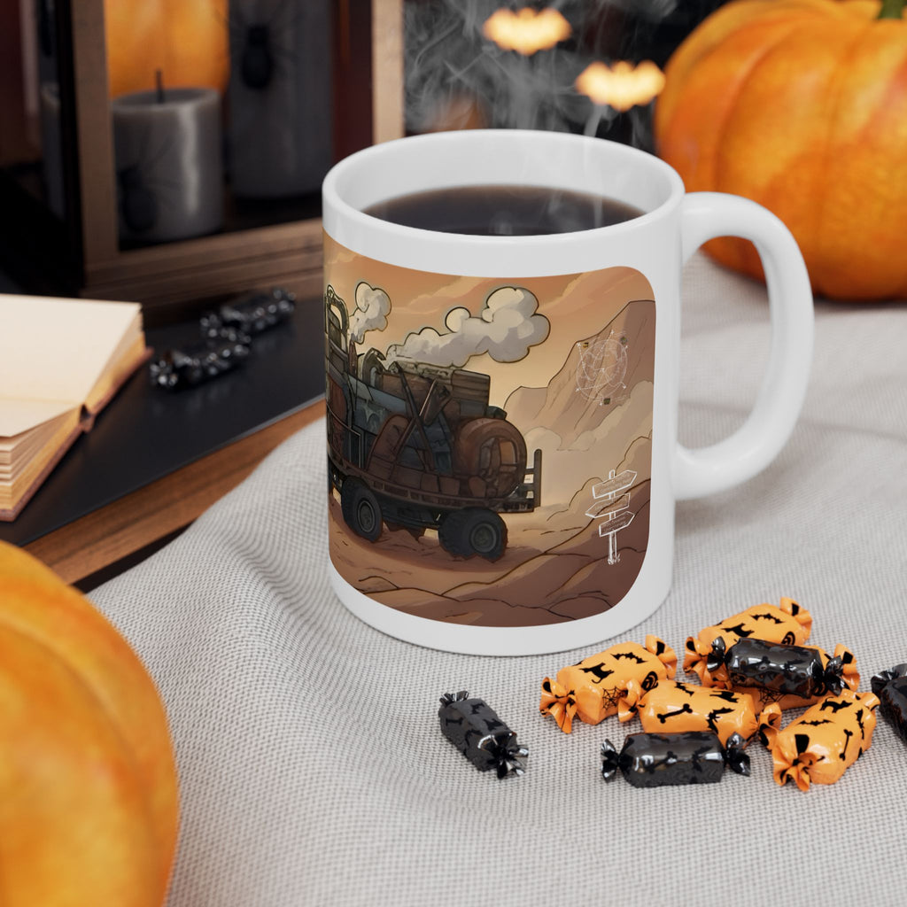 Adventure 4x4 Trucks #37, Rugged Utilitarians On The Move White Ceramic Mug — Find Your Path To The Essentials Cup (11oz & 15oz)