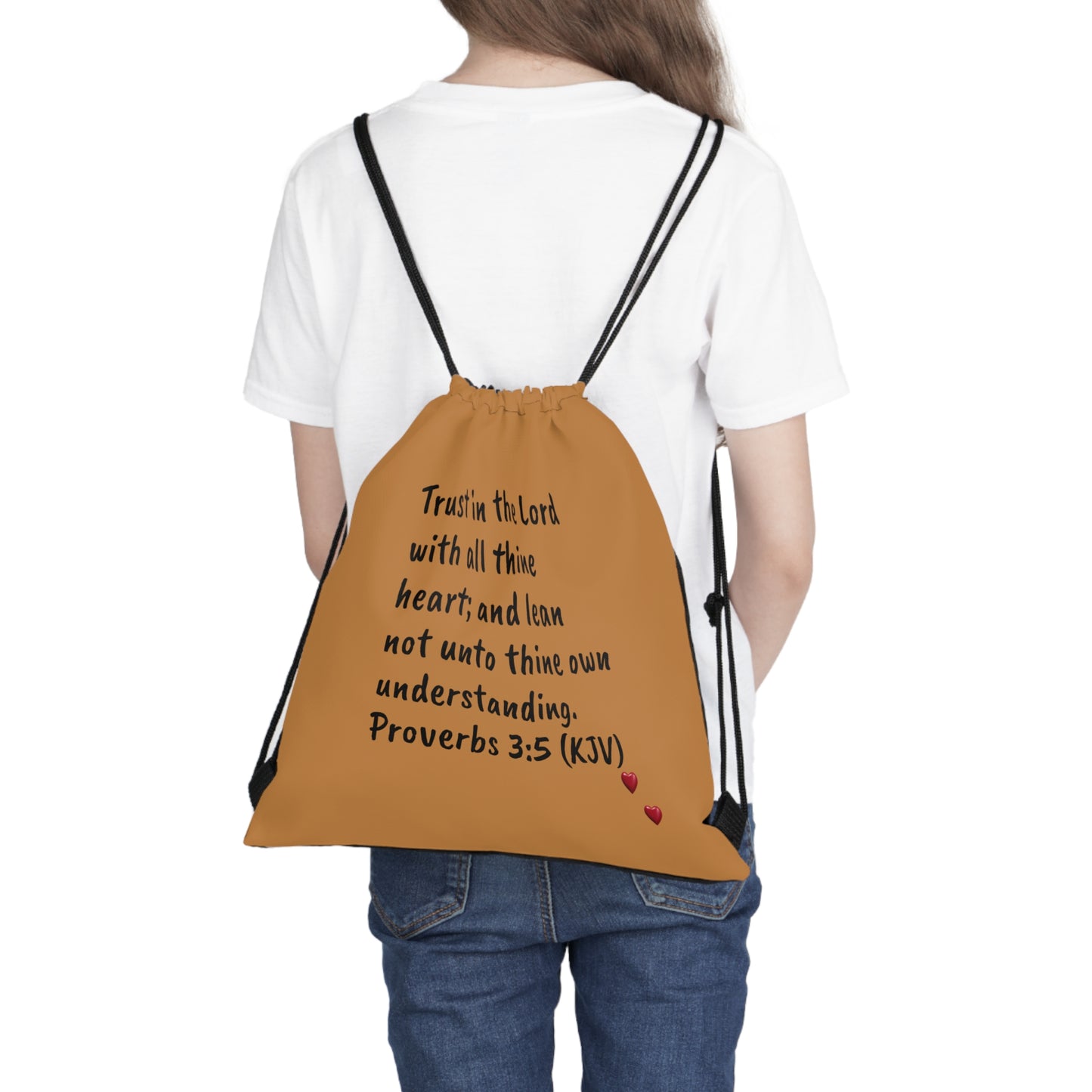 Bible Speaks Outdoor Drawstring Bag Light Brown