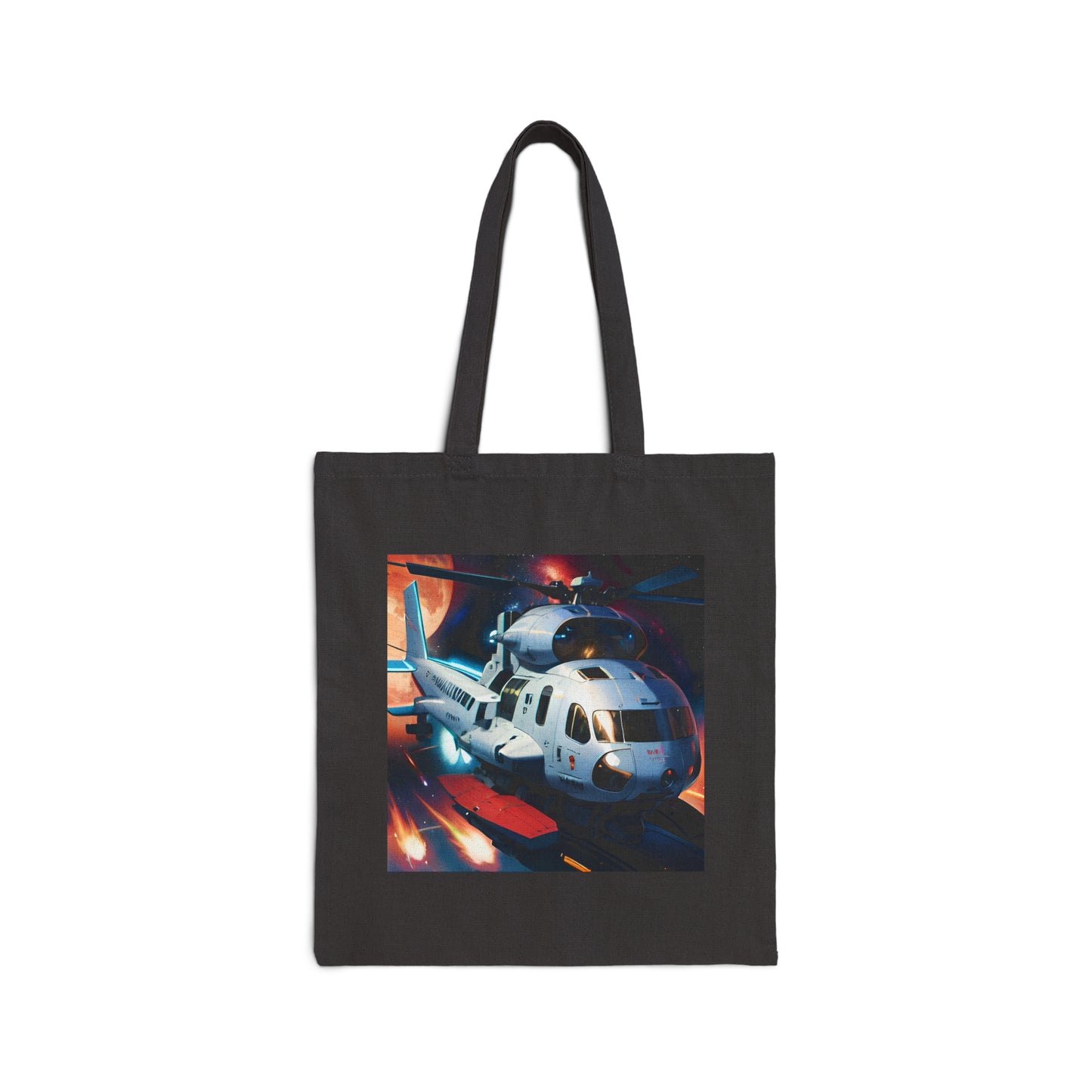 Helicopter Cotton Canvas Tote Bag