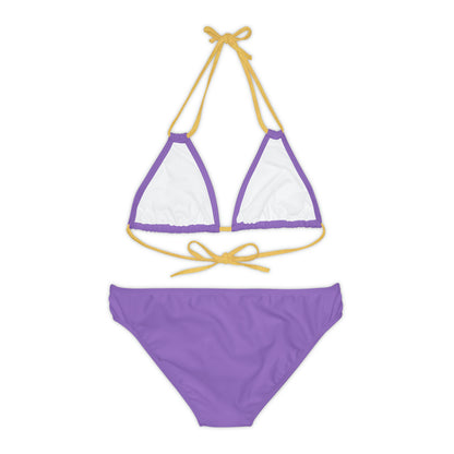 Light Purple Strappy Bikini Set (AOP)