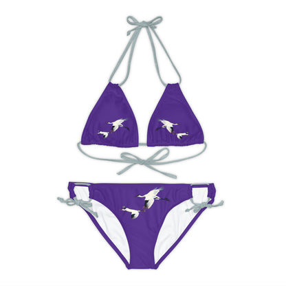 Purple Strappy Bikini Set (AOP)