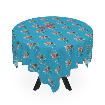 Matiby Turquoise Flower Tablecloth