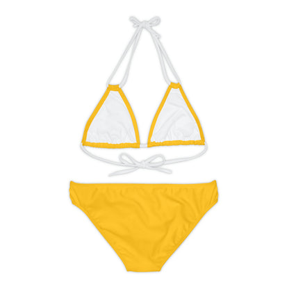 Yellow Strappy Bikini Set (AOP)