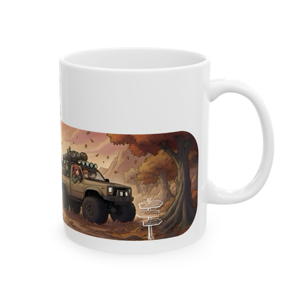 Adventure 4x4 Trucks #38, Sibling Brothers & Sisters On The Move White Ceramic Mug — Find Your Path To The Essentials Cup (11oz & 15oz)