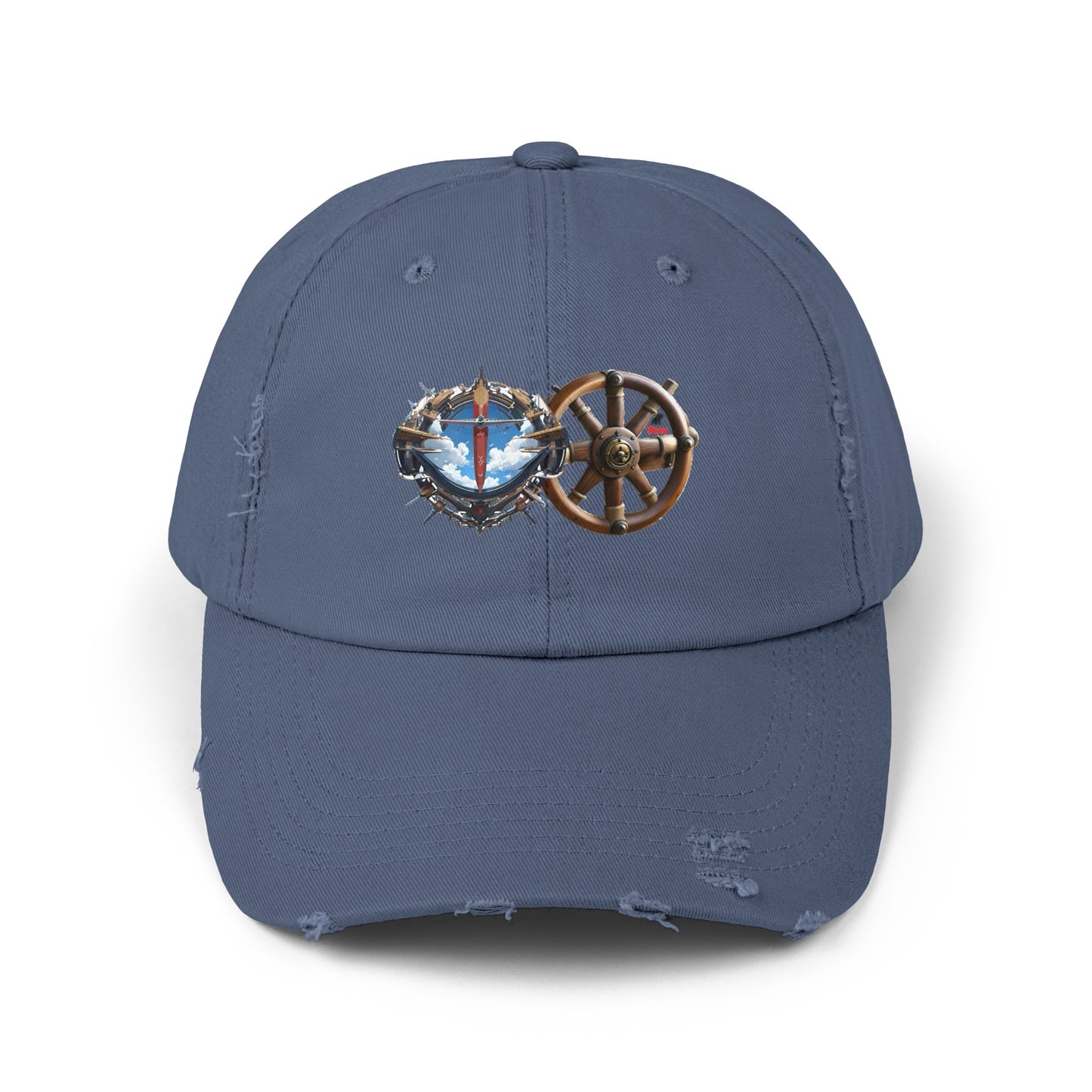 Nautical Unisex Distressed Cap