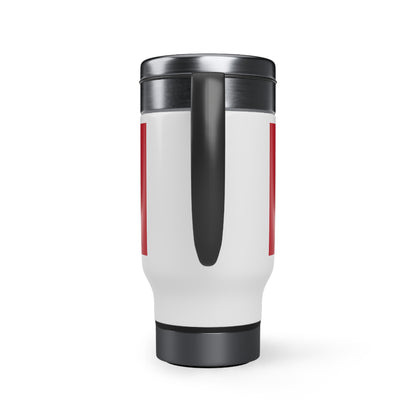 Dark Red Stainless Steel Travel Mug with Handle, 14oz