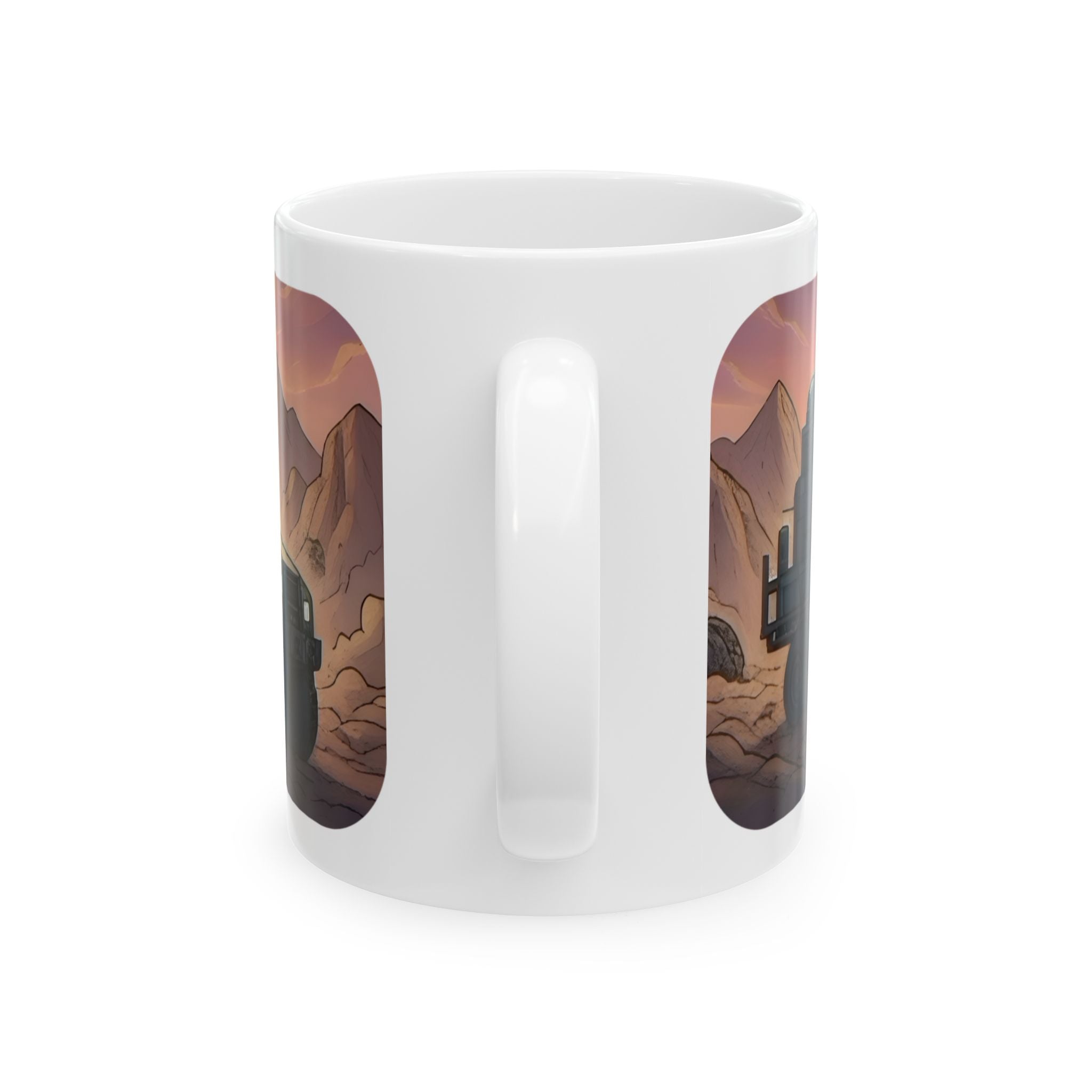 Adventure 4x4 Trucks #44, Globe Trekkers White Ceramic Mug — Find Your Path To The Essentials Cup (11oz & 15oz)