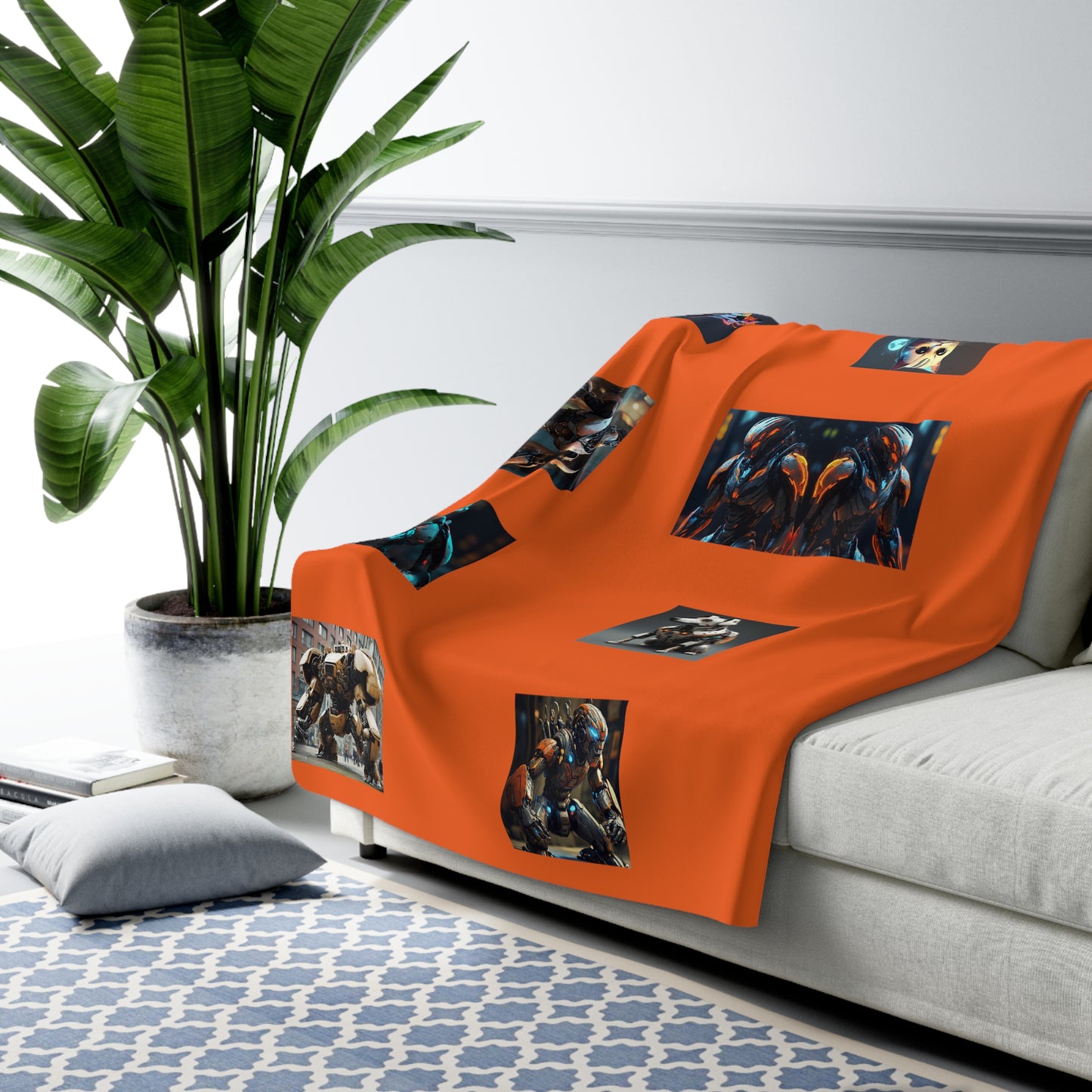 Matiby MEK Orange Sherpa Fleece Blanket