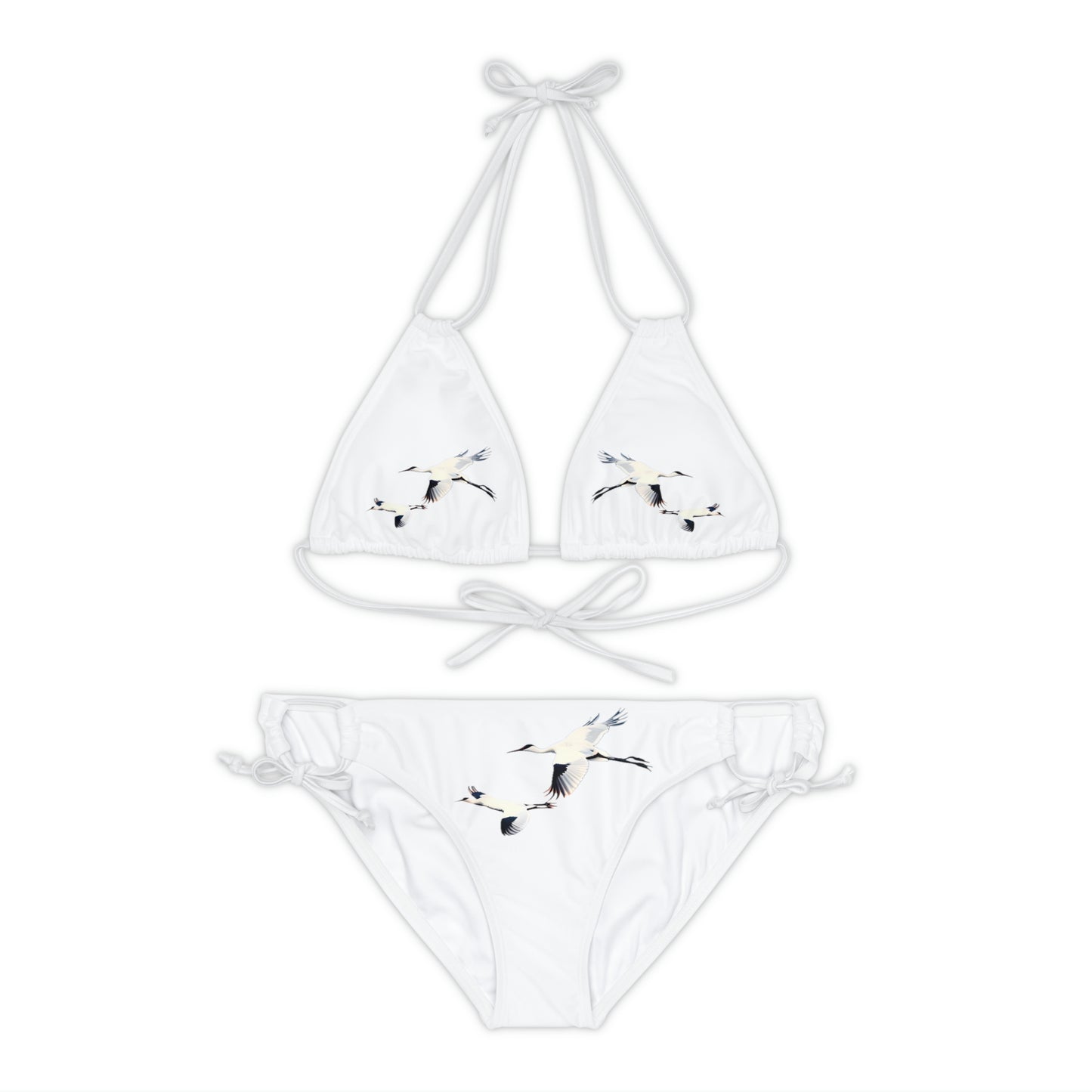 White Strappy Bikini Set (AOP)