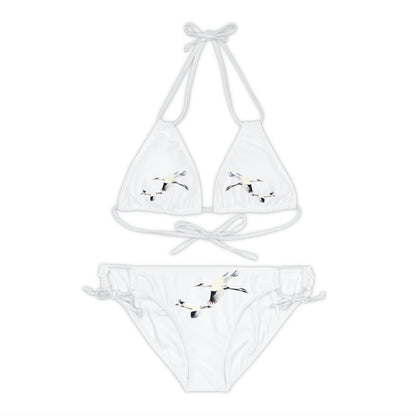 White Strappy Bikini Set (AOP)