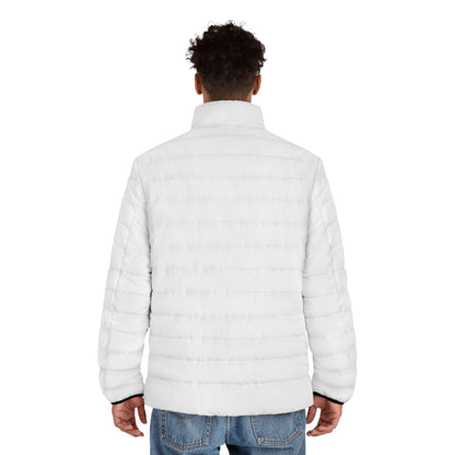 Men's White Puffer Jacket (AOP)