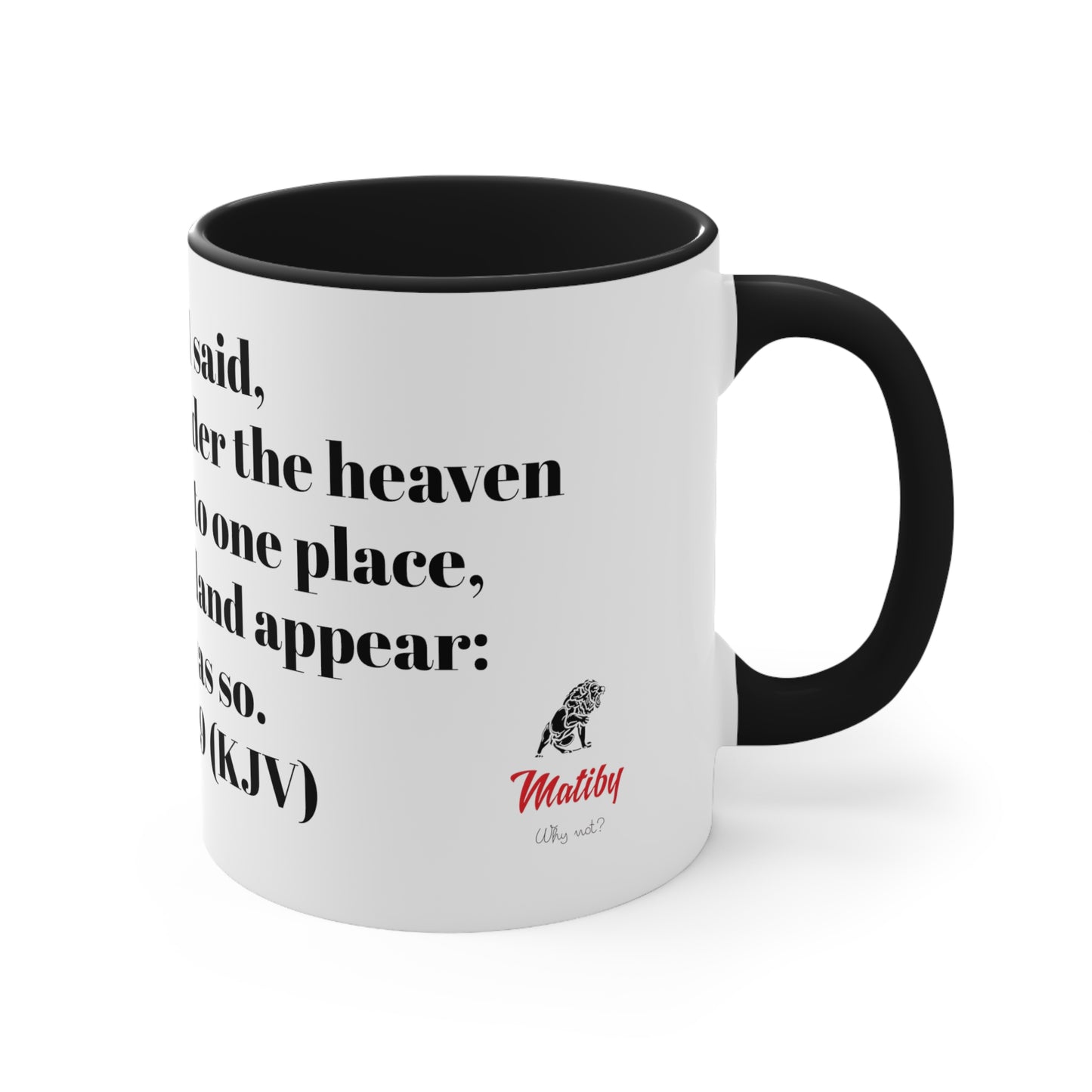 Bible Speaks Gen 1:9 Accent Mug, 11oz