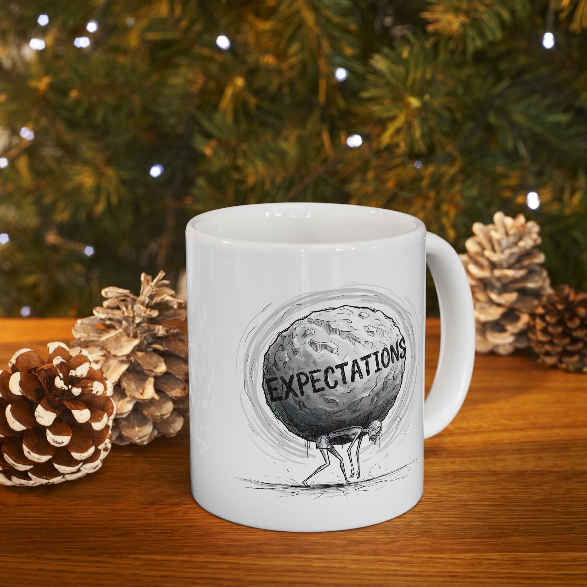 Unbreakable Woman, Standing Tall Under The Weight Of A Giant White Ceramic Mug, (11oz, 15oz), Heart of a Hero Cup