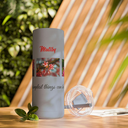 Matiby Amy's Special Flower Maars Maker Skinny Matte Tumbler, 20oz