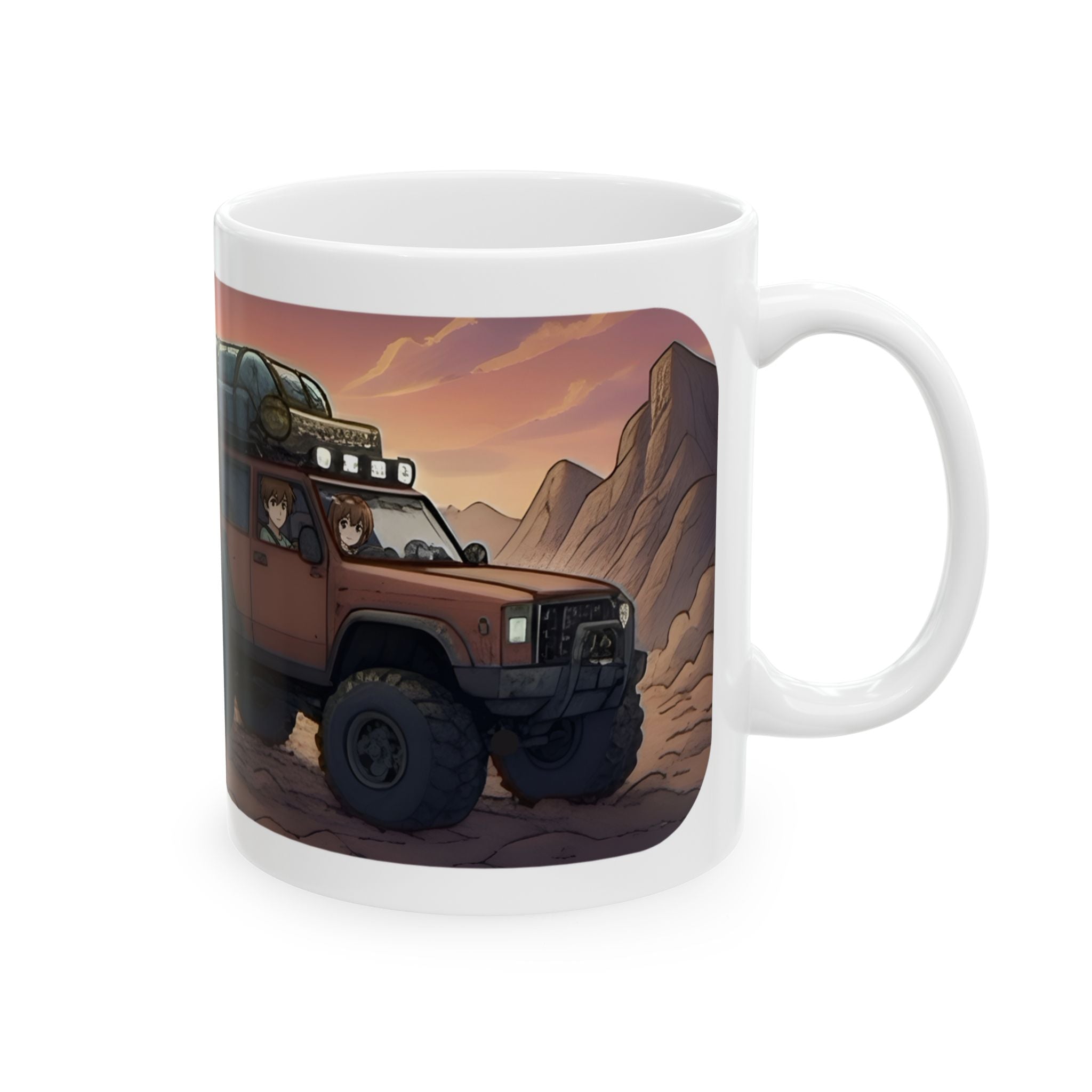 Adventure 4x4 Trucks #46, Outdoor Lovers White Ceramic Mug — Find Your Path To The Essentials Cup (11oz & 15oz)