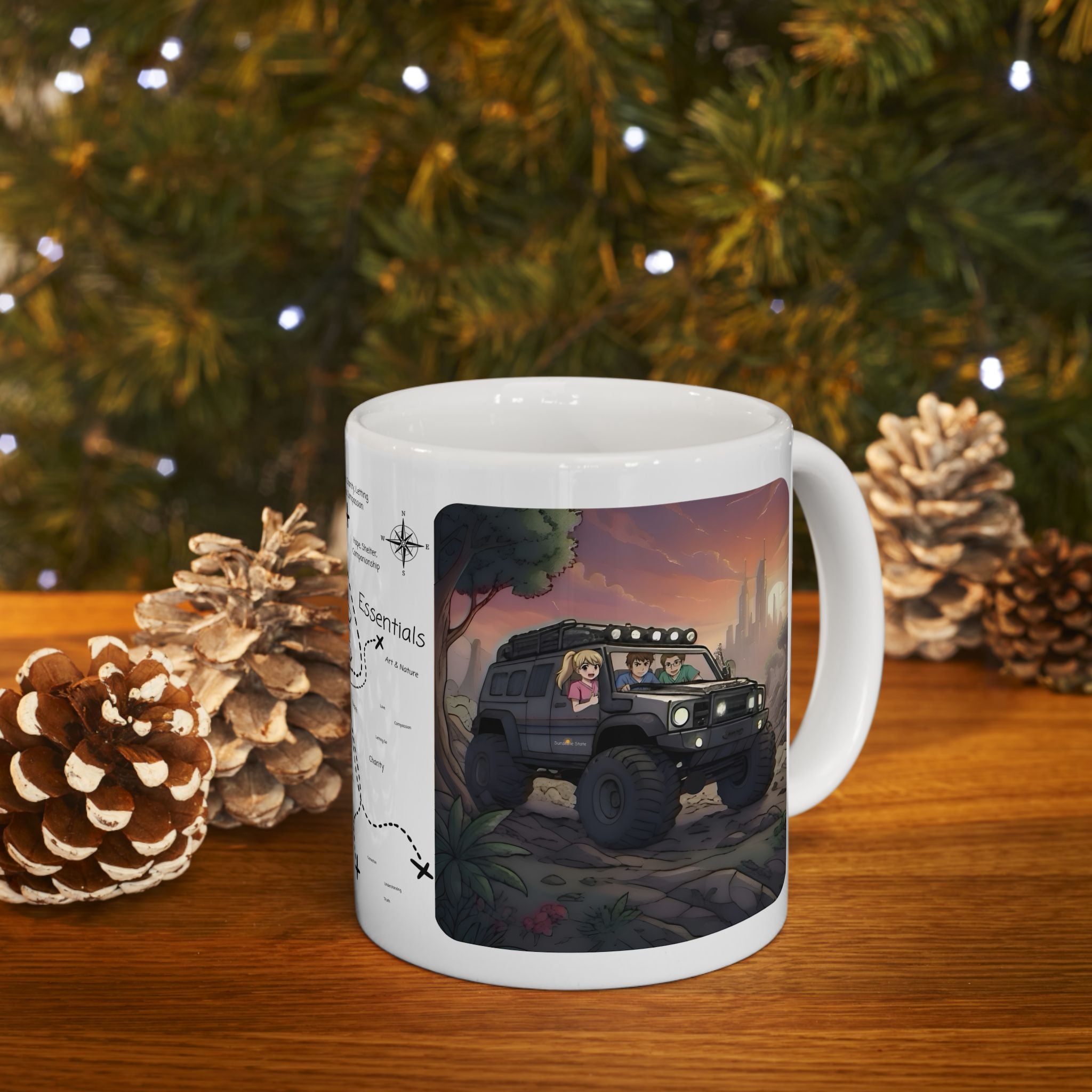 Adventure 4x4 Trucks #13, Hospital Healthcare Workers On The Go White Ceramic Mug — Find Your Path To The Essentials Cup (11oz & 15oz)