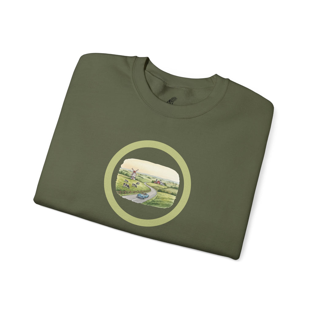 Crewneck Sweatshirt — Pastoral Circle Landscape Graphic