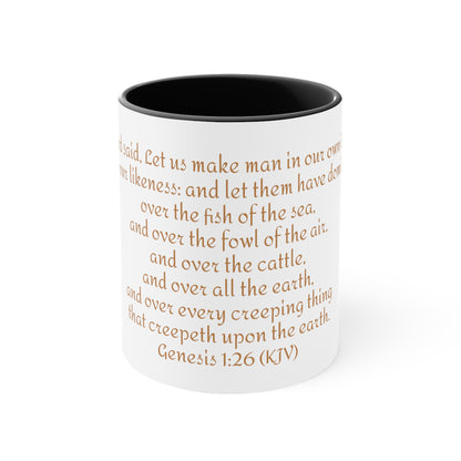 Bible Speaks Gen 1:26 Accent Mug, 11oz