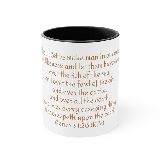 Bible Speaks Gen 1:26 Accent Mug, 11oz