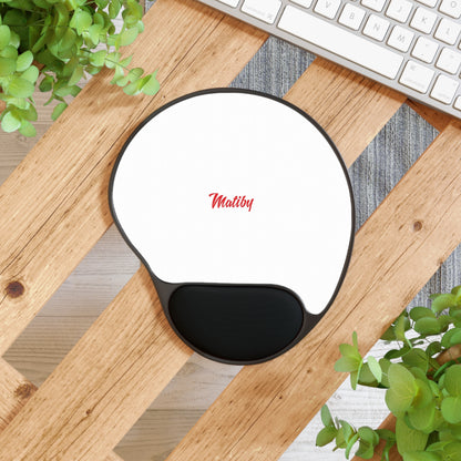 Matiby White Mouse Pad With Wrist Rest