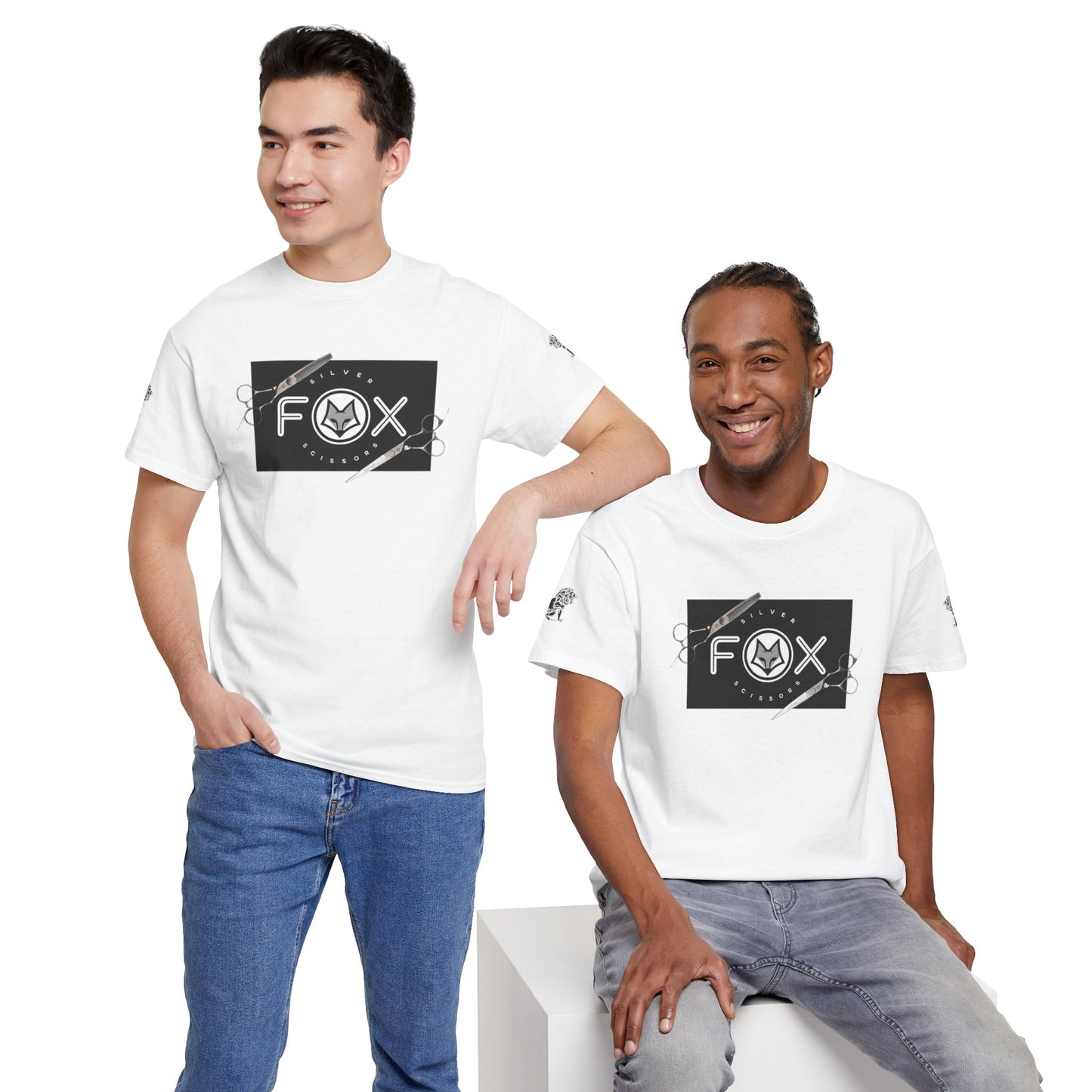 Silver Fox Scissors Unisex Heavy Cotton Tee