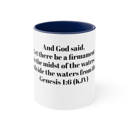 Bible Speaks Gen 1:6 Accent Mug, 11oz