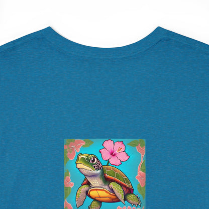 Turtle Flower Unisex Heavy Cotton Tee