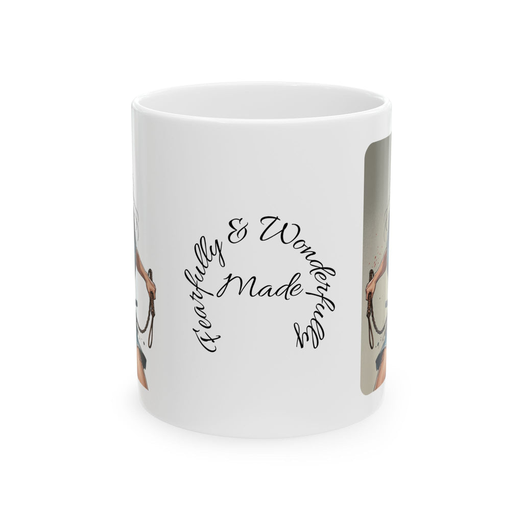 Gentle Woman of Valor #18 White Ceramic Mug - Fearfully & Wonderfully Made Tribute Cup (11oz/15oz)